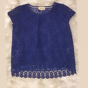Kids dark blue crocheted top